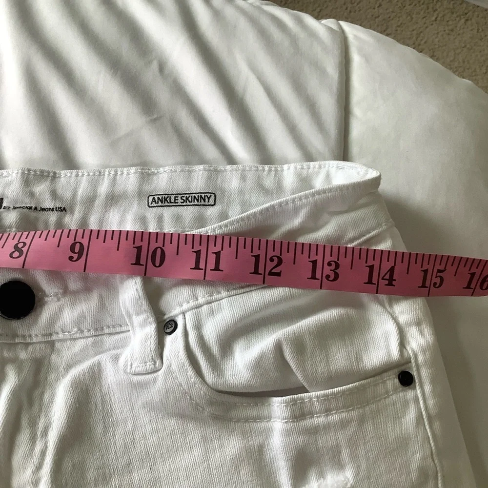 A’2nd by Special A Jeans White Mid Rise Skinny Ankle Jeans Size 7 - Picture 6 of 10